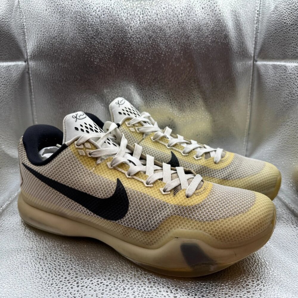 Size 11 Nike Kobe 10 Fundamentals White Black Wolf Grey Mens Sneakers 705317-100